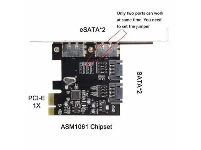 Alt view image 6 of 7 - PCI-E To 4 Ports SATA 3.0 ESATA PCIE SATA3 6Gbps Expansion Card PCI-E Adapter