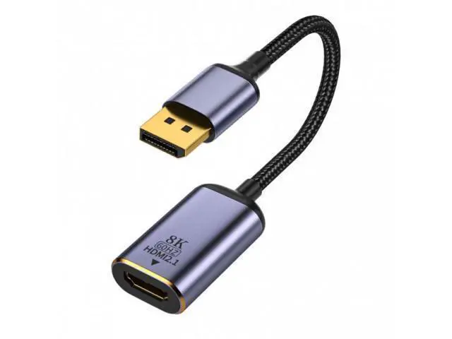 Alt view image 2 of 7 - HKCY DP-056-DPF DisplayPort 1.4 Source to HDMI 2.0 Display 8K 60hz UHD 4K DP to HDMI Female Monitor Adapter Cable