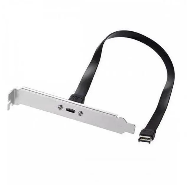 Main image of USB 3.2 Type-E IDC 20Pin Front Panel Header to USB-C Type-C Female Extension Cable 20Gbps with Panel Mount Screw