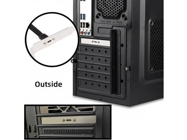 Alt view image 5 of 7 - USB 3.2 Type-E IDC 20Pin Front Panel Header to USB-C Type-C Female Extension Cable 20Gbps with Panel Mount Screw