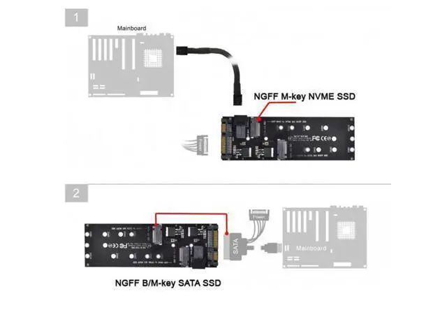 Alt view image 3 of 7 - SFF-8643 to U2 Kit NGFF M-Key to HD Mini SAS NVME PCIe SSD SATA Adapter for Motherboard