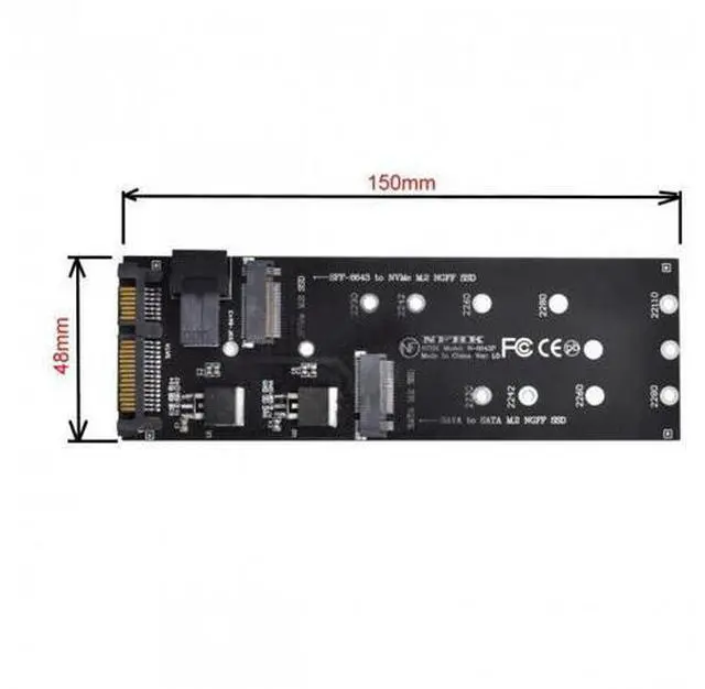 Alt view image 5 of 7 - SFF-8643 to U2 Kit NGFF M-Key to HD Mini SAS NVME PCIe SSD SATA Adapter for Motherboard