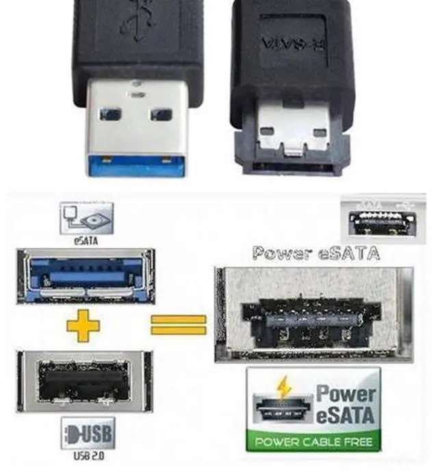 Alt view image 4 of 7 - USB 3.0 to Power Over eSATA DC5V Adapter USB2.0 to HDD/SSD/ODD eSATAp Converter