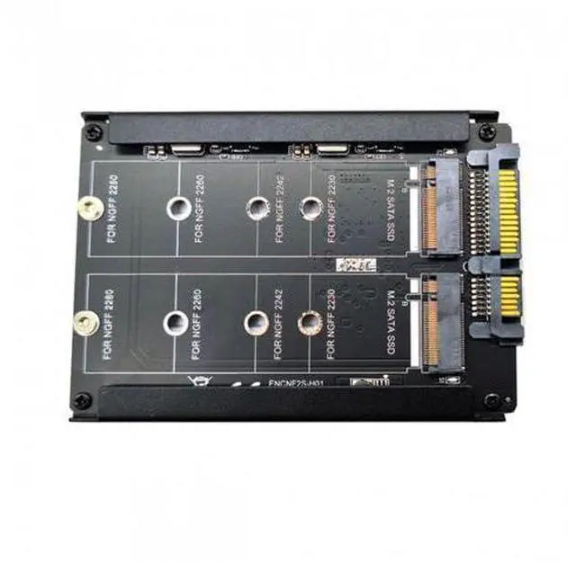 Alt view image 3 of 7 - HKCY SA-031 Dual NGFF B+M Key M.2 SSD Card JOBD Raid0 Span Bridge to 2.5inch SATA Combo HDD Disk Drive Enclosure