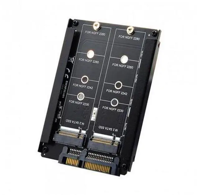 Main image of HKCY SA-031 Dual NGFF B+M Key M.2 SSD Card JOBD Raid0 Span Bridge to 2.5inch SATA Combo HDD Disk Drive Enclosure