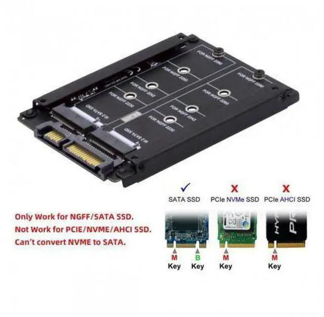 Alt view image 6 of 7 - HKCY SA-031 Dual NGFF B+M Key M.2 SSD Card JOBD Raid0 Span Bridge to 2.5inch SATA Combo HDD Disk Drive Enclosure