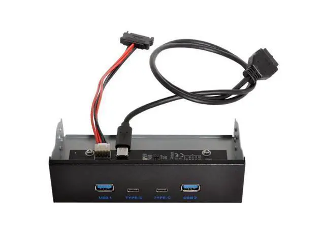 Alt view image 4 of 7 - SM USB-C & USB 3.0 HUB 4 Ports Front Panel to Motherboard 20Pin Connector Cable for 5.25" CD-ROM Bay