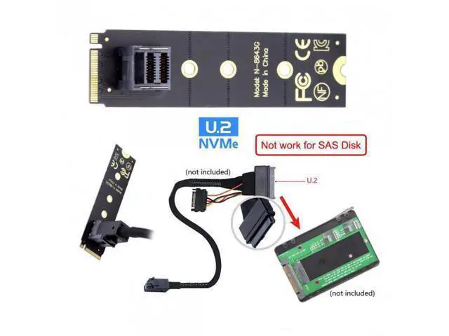 Alt view image 6 of 7 - 22x80mm U.2 Kit SFF-8639 NVME PCIe4.0 SSD Adapter for Mainboard SSD 750 p3600 p3700 M.2 SFF-8643 Mini SAS HD