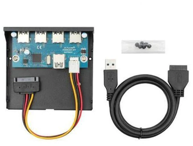 Alt view image 4 of 6 - HKCY U3-096 USB 3.0 HUB 4 Ports Front Panel to Motherboard 20Pin Connector Cable for 3.5" Floppy Bay