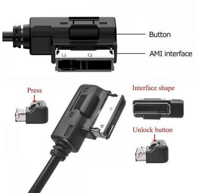 Alt view image 4 of 7 - AMI MDI to 3.5mm Audio AUX Male Music Cable Compatible with Benz 2008-2016 Music Interface 1.3m