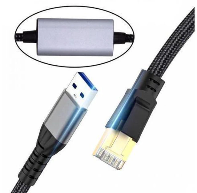 Alt view image 2 of 7 - USB to Ethernet Cable USB3.0 Type-A to RJ45 Male Cord Directly Connected 1000Mbps Gigabit LAN Network Compatible with USB2.0