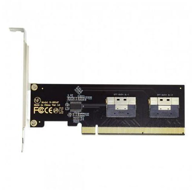 Main image of HKCY SA-016-2P Dual Slimline SFF-8654 8X 4 NVME to PCIE Express 3.0 4.0 Raid Card VROC Raid0 Hyper Adapter