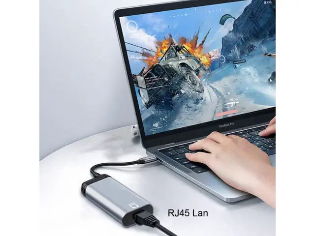 Alt view image 6 of 6 - HKCY UC-006-LAN USB-C Type-C USB3.1 to 1000Mbps Gigabit Ethernet Network LAN Cable Adapter for Laptop
