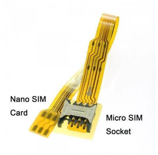 Main image of SM Micro SIM Card to Nano SIM Kit Male to Female Extension Soft Flat FPC Cable Extender 10cm