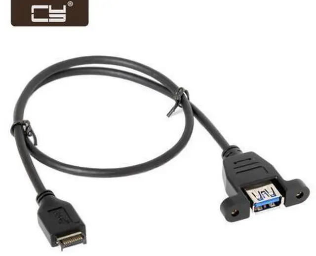 Main image of USB 3.1 Front Panel Header to USB 3.0 Type-A Female Extension Cable 50cm Panel Mount Type UC-060