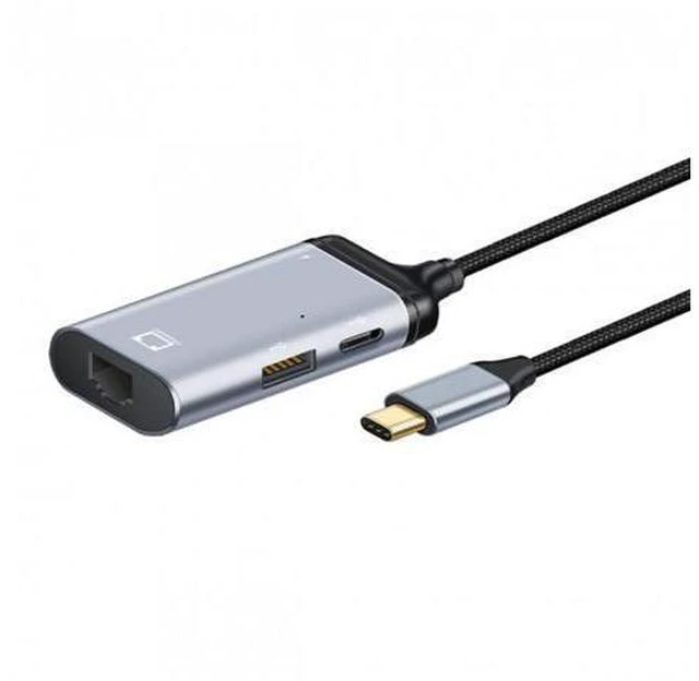 Alt view image 2 of 5 - SM USB-C Type-C USB3.1 to 1000Mbps Gigabit Ethernet Network LAN Adapter with Female PD Power Port