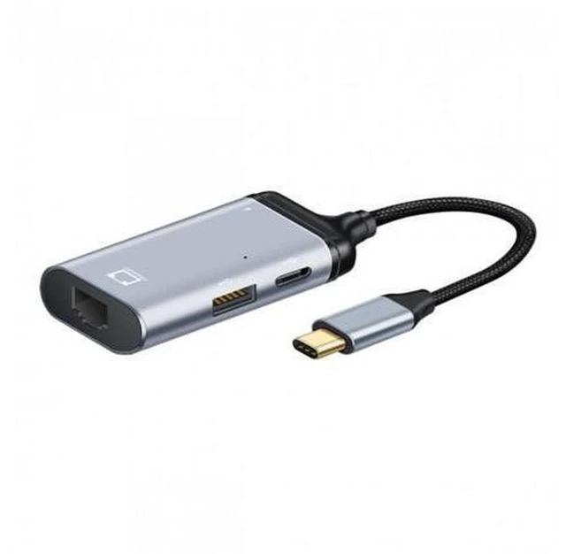 Alt view image 3 of 5 - SM USB-C Type-C USB3.1 to 1000Mbps Gigabit Ethernet Network LAN Adapter with Female PD Power Port