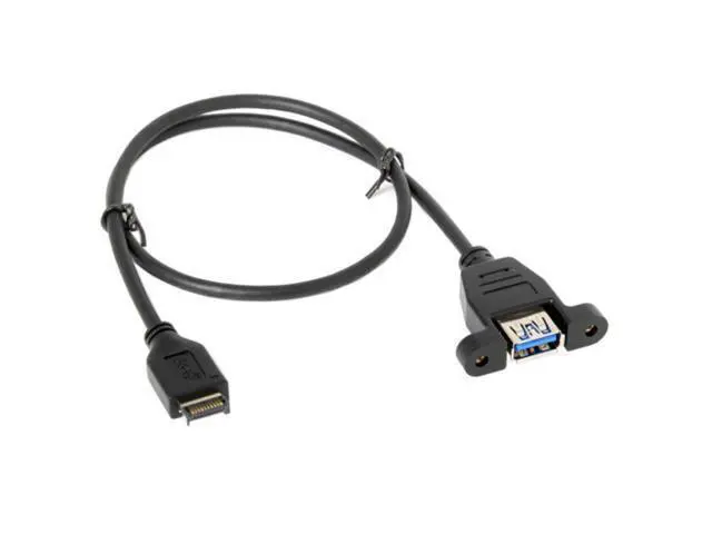 Alt view image 5 of 6 - USB 3.1 Front Panel Header to USB 3.0 Type-A Female Extension Cable 50cm Panel Mount Type UC-060