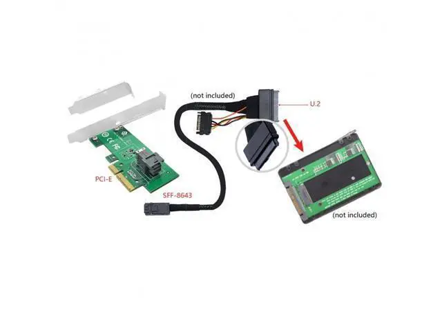 Alt view image 7 of 7 - PCI-E 4X to U.2 U2 Kit SFF-8639 NVME PCIe SSD Adapter for Mainboard SSD 750 p3600 p3700 M.2 SFF-8643 SF-024