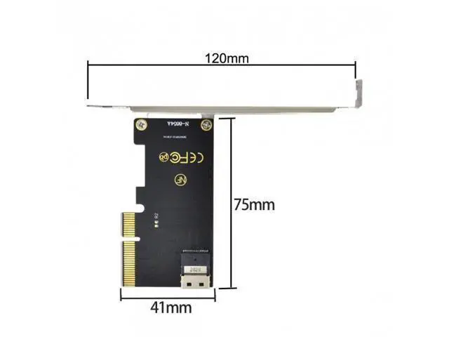 Alt view image 4 of 7 - PCI-E 4X to U.2 U2 Kit SFF-8639 to SFF-8654 Slimline SAS NVME PCIe SSD Adapter for Mainboard