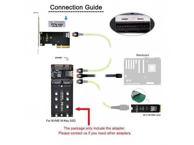 Alt view image 6 of 7 - SFF-8654 Cable & Card U2 Kit NGFF M-Key to Slimline SAS NVME PCIe SSD SATA Adapter for Mainboard