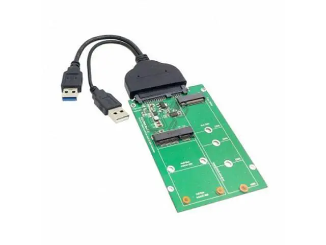 Alt view image 2 of 5 - USB 3.0 to SATA 22pin 2.5" Hard Disk to 2 in 1 Combo Mini PCI- E 2 Lane M.2 NGFF & mSATA SSD Adapter Converter