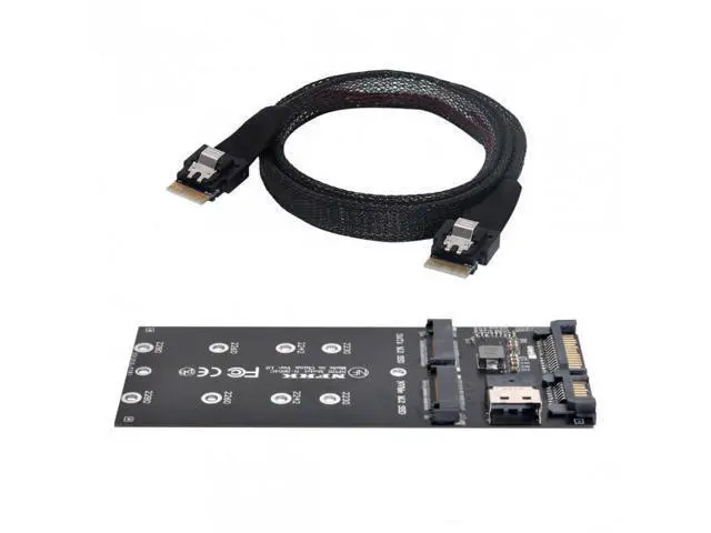 Alt view image 2 of 7 - SFF-8654 Cable & Card U2 Kit NGFF M-Key to Slimline SAS NVME PCIe SSD SATA Adapter for Mainboard