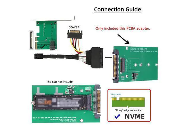 Alt view image 4 of 7 - SFF-8639 NVME U.2 to NGFF M.2 M-key PCIe SSD Adapter for Mainboard Replace SA-211
