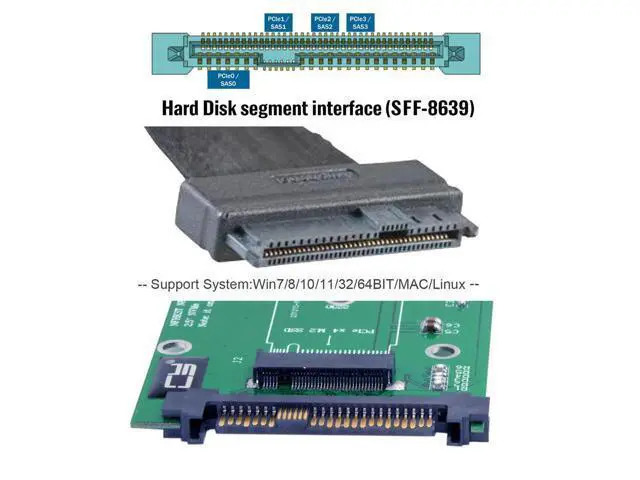 Alt view image 7 of 7 - SFF-8639 NVME U.2 to NGFF M.2 M-key PCIe SSD Adapter for Mainboard Replace SA-211
