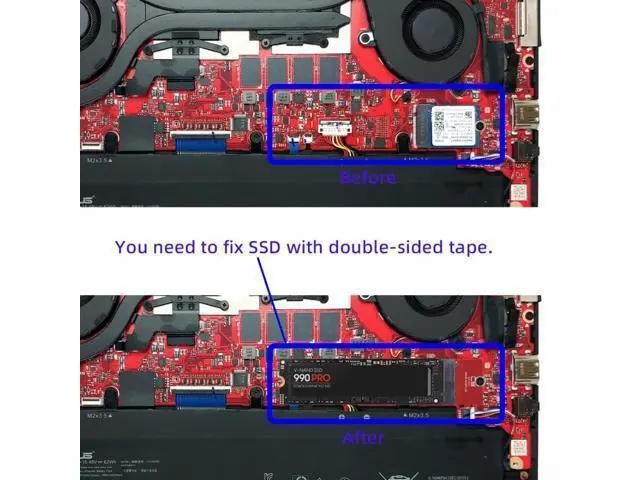 Alt view image 7 of 7 - NVME M-Key 22x30mm to 22x80mm NGFF Extension SSD Upgrade Adapter Compatible with ROG Flow X13 Gamings Laptop