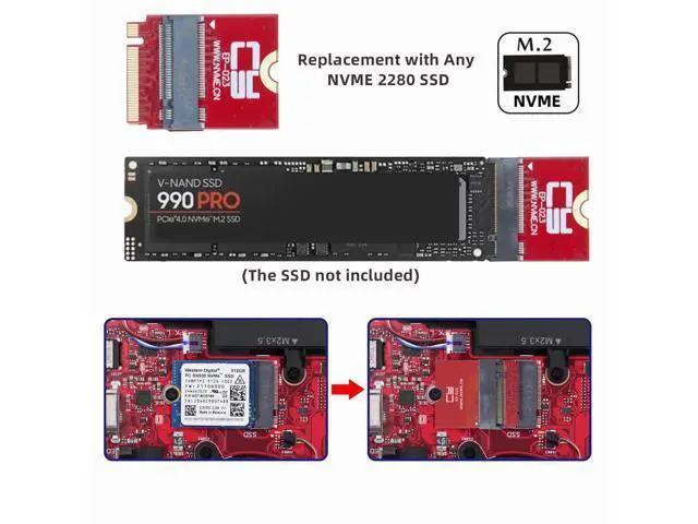 Alt view image 2 of 7 - NVME M-Key 22x30mm to 22x80mm NGFF Extension SSD Upgrade Adapter Compatible with ROG Flow X13 Gamings Laptop