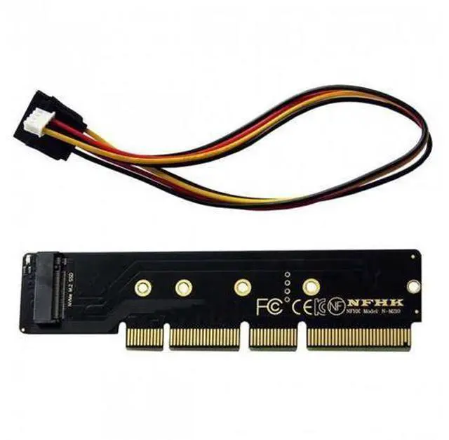Main image of NGFF M.2 M-key NVME AHCI SSD to PCI-E 3.0 16X 8X 4X Power Adapter Low Profile Height 3cm for 110mm 80mm SSD 1U Server