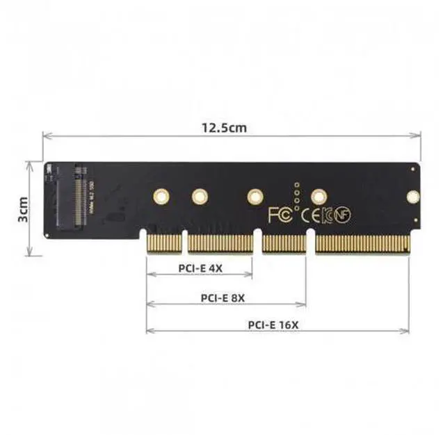 Alt view image 6 of 7 - NGFF M.2 M-key NVME AHCI SSD to PCI-E 3.0 16X 8X 4X Power Adapter Low Profile Height 3cm for 110mm 80mm SSD 1U Server