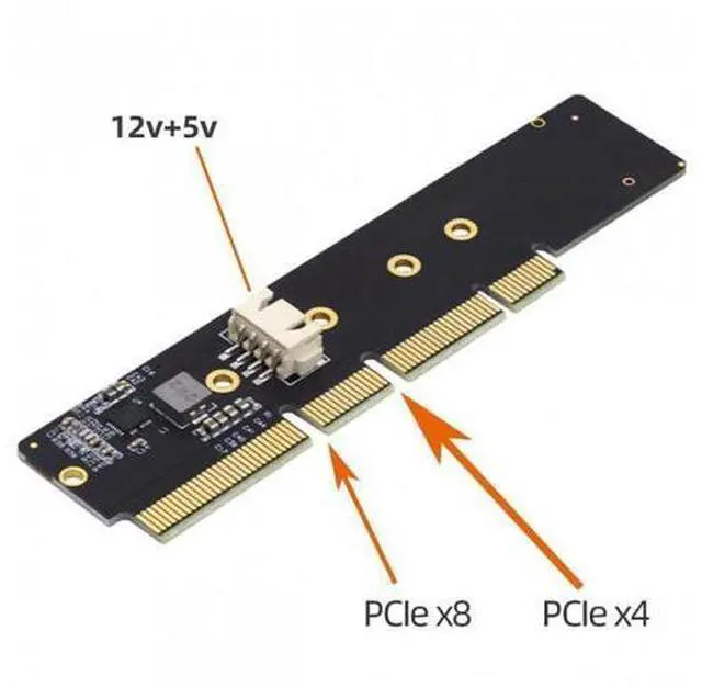 Alt view image 7 of 7 - NGFF M.2 M-key NVME AHCI SSD to PCI-E 3.0 16X 8X 4X Power Adapter Low Profile Height 3cm for 110mm 80mm SSD 1U Server