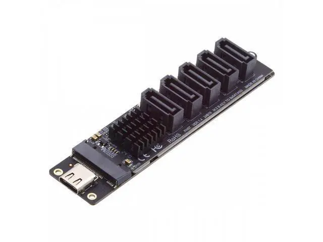 Alt view image 2 of 7 - 10Gbps USB-C Type-C to NGFF Key B+M SATA 6Gbps 5 Ports Adapter Converter PM Port Multiplier Selector JMB575 JMS580