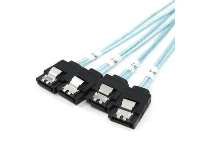 Alt view image 2 of 7 - Internal Mini SAS SFF-8643 Host to 4 SATA 7pin Target Hard Disk 6Gbps Data Server Raid Cable 1m SF-074-1.0M