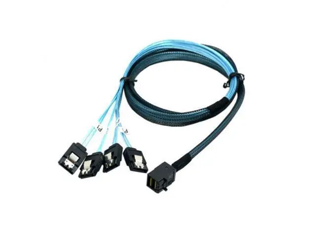 Alt view image 3 of 7 - Internal Mini SAS SFF-8643 Host to 4 SATA 7pin Target Hard Disk 6Gbps Data Server Raid Cable 1m SF-074-1.0M