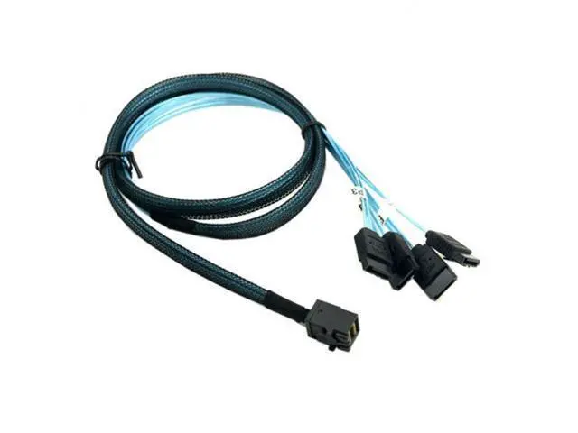 Alt view image 5 of 7 - Internal Mini SAS SFF-8643 Host to 4 SATA 7pin Target Hard Disk 6Gbps Data Server Raid Cable 1m SF-074-1.0M