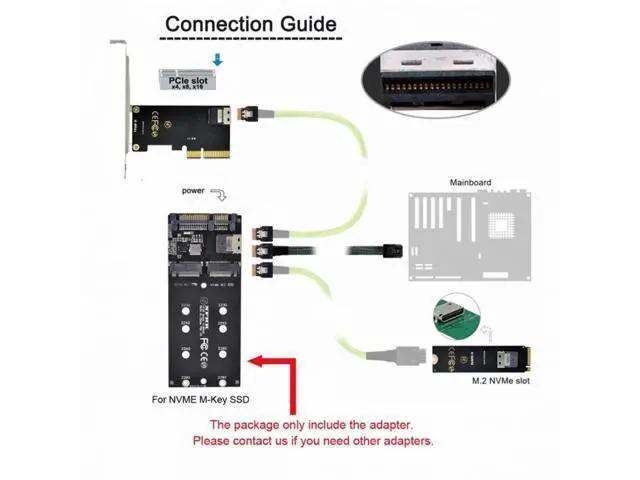Alt view image 5 of 7 - SFF-8654 Cable Card U2 Kit NGFF M-Key to Slimline SAS NVME PCIe SSD SATA Adapter for Mainboard