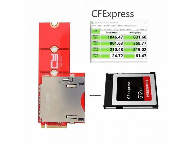 Alt view image 4 of 7 - NGFF M.2 NVMe Mainboard to CF Express Extension Adapter M2 M-key for CFE Type-B Support R5 Z6 Z7 Memory Card