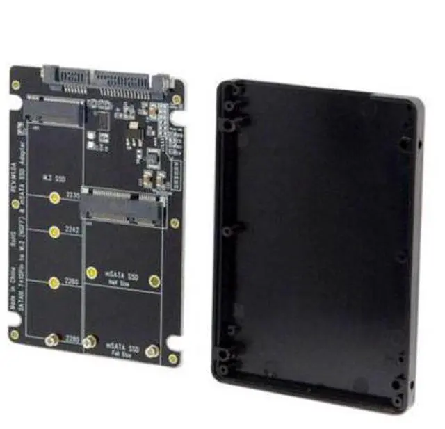 Main image of HKCY SA-115 2 in 1 Combo M.2 NGFF B-keymSATA SSD to SATA 3.0 Adapter Converter Case Enclosure