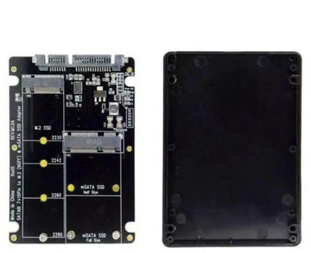 Alt view image 2 of 7 - HKCY SA-115 2 in 1 Combo M.2 NGFF B-keymSATA SSD to SATA 3.0 Adapter Converter Case Enclosure