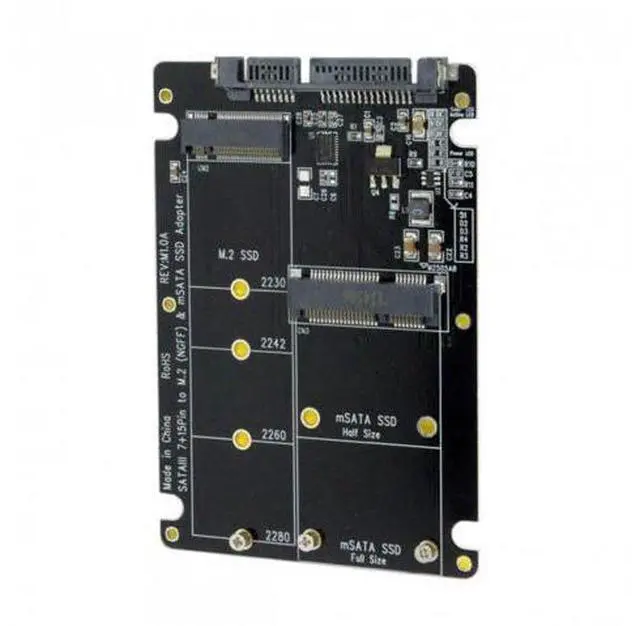 Alt view image 7 of 7 - HKCY SA-115 2 in 1 Combo M.2 NGFF B-keymSATA SSD to SATA 3.0 Adapter Converter Case Enclosure