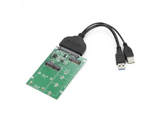 Alt view image 6 of 7 - SM USB 3.0 to SATA 22pin 2.5" Hard Disk to 2 in 1 Combo Mini PCI- E 2 Lane M.2 NGFF & mSATA SSD Adapter Converter