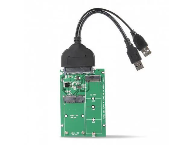 Alt view image 7 of 7 - HKCY U3-067+SA-130 USB 3.0 to SATA 22pin 2.5" Hard Disk to 2 in 1 Combo Mini PCI- E 2 Lane M.2 NGFFmSATA SSD Adapter Converter