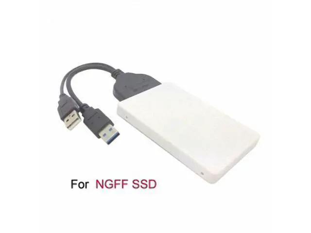 Alt view image 2 of 6 - USB 3.0 to SATA 22 pin & B+M Key Socket 2 M.2 NGFF (SATA) SSD to 2.5 SATA Adapter Card Adapter with white Case U3-067/SA-104