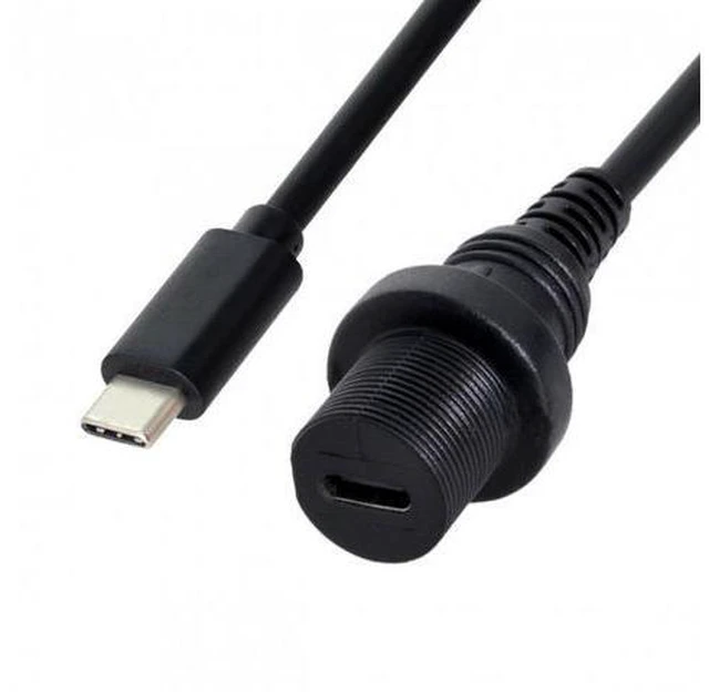 Main image of HKCY UC-043 Waterproof USB-C Type-C USB 3.1 Extension Flush Car Mount Extension Cable for Dashboard Panel