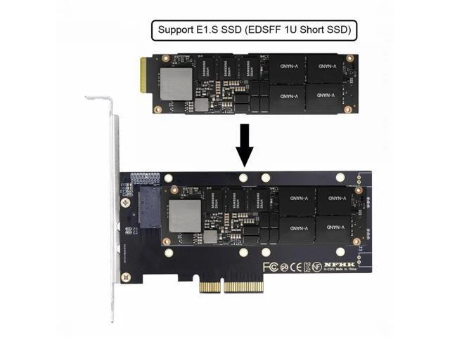 Alt view image 5 of 7 - PCI-E4.0 4X Host Adapter to NVMe Ruler 1U GEN-Z EDSFF 5.9mm 8.0mm Thickness Short SSD E1.S Carrier Adapter