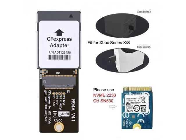 Alt view image 5 of 7 - CF-Express Type-B to NVMe 2230 M.2 M-Key CH SN530 SSD Adapter CFE for XBOX Series XS PCIe4.0 Expansion Memory Card