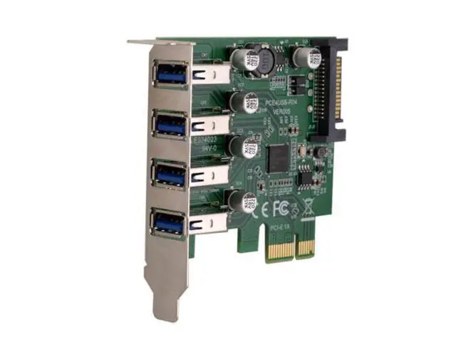 Alt view image 4 of 7 - SM Low Profile 4 Ports PCI-E to USB 3.0 HUB PCI Express Expansion Card Adapter 5Gbps for Motherboard